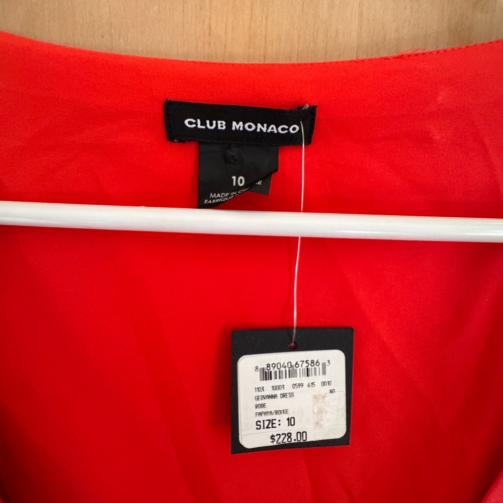 Club Monaco Red Ruffled Wrap Mini Dress - Picture 2 of 5